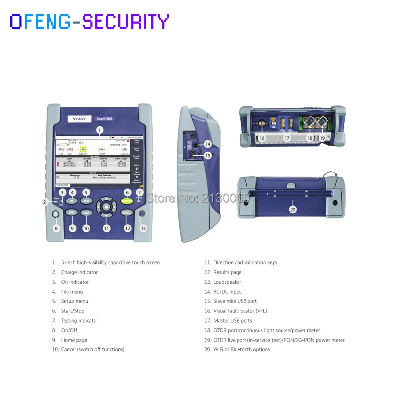 JDSU Smart OTDR E100AS 30/30dB оптический временной рефлектометр SM 1310/1550nm Визуальный