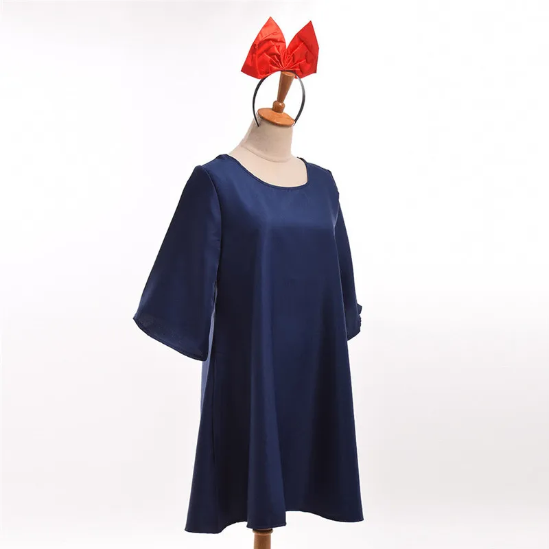 Anime Ghibli Kiki's Delivery Service Cosplay Costume Blue Dress Halloween Fancy Dress Headwear