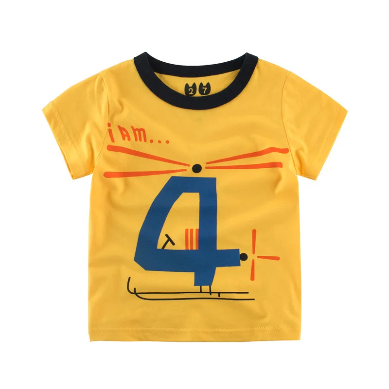 Детская одежда футболка для мальчиков и девочек Новинка 2017 года летний топ с