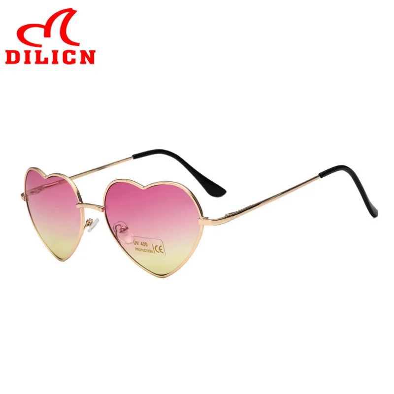 Градиентные линзы в форме сердца солнцезащитные очки для женщин металлические