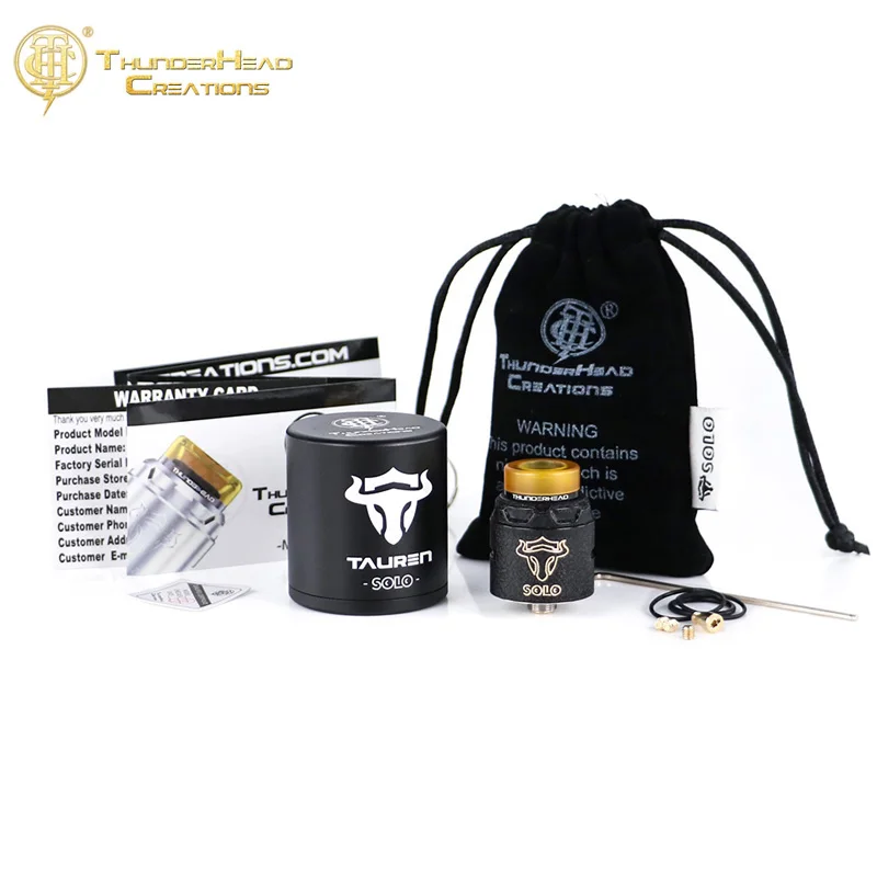 Оригинальный ThunderHead Creations Таурен Solo RDA THC 24 мм 2 мл емкость Одиночная катушка Vape