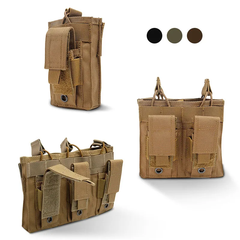 Военный Molle Чехол тактический одиночный/двойной/тройной Открытый верх подсумок Многофункциональный страйкбол пистолет охотничий Быстрый мешки для патронов