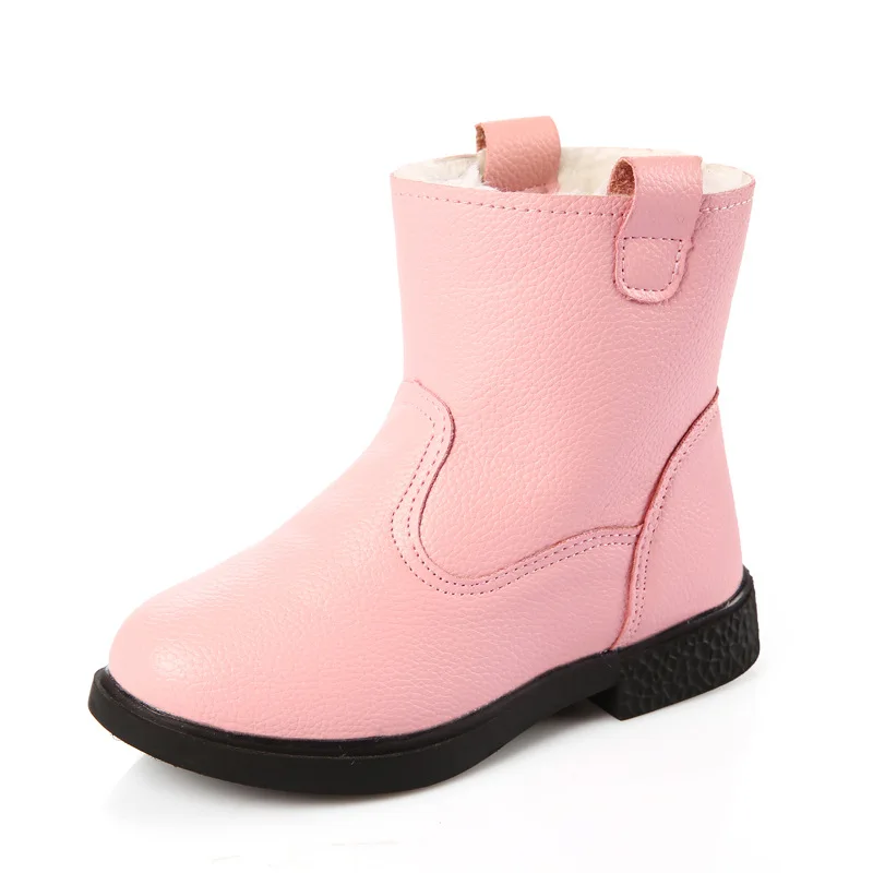 Осенне зимние повседневные ботинки из искусственной кожи детская обувь на