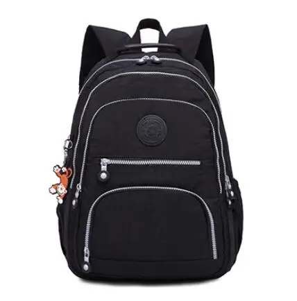 Школьный рюкзак для девочек-подростков Mochila Feminina, женские рюкзаки, нейлоновый водонепроницаемый повседневный рюкзак для ноутбука, женский рюкзак - Цвет: black