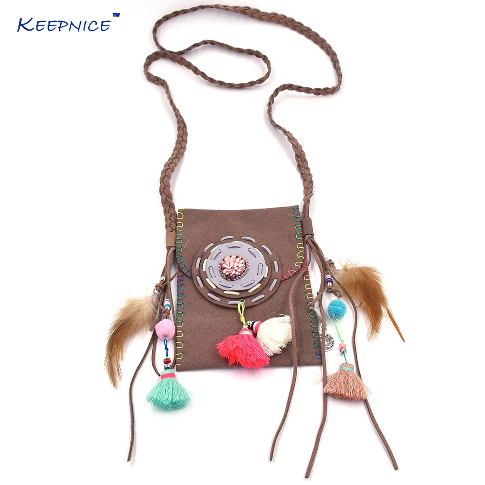 Женское Ожерелье Collares длинное ожерелье ручной работы с перьями и кисточками
