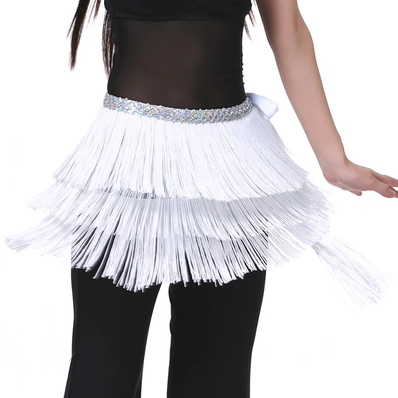 

Cheap 12 Colors Belly Dance Clothes 3 Layers Wrap Hip Scarf Adjustable Fit Tassel Women Belly Dance Tassel Belt