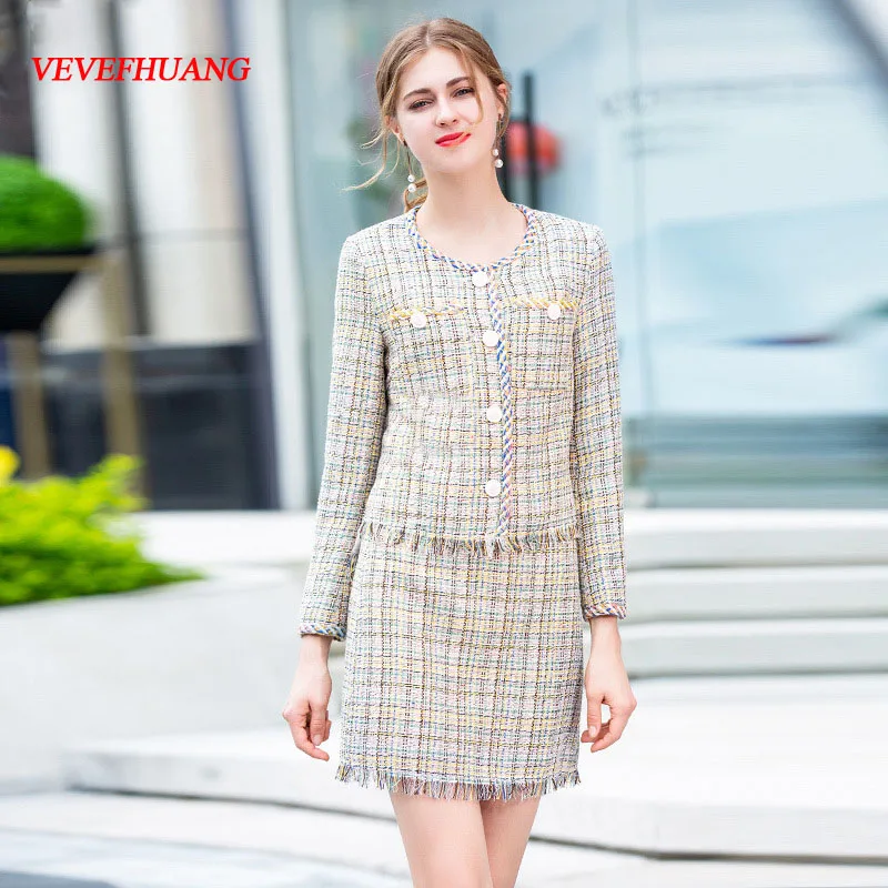 VEVEFHUANG осенний Новый Модный комплект из двух предметов Женский винтажный