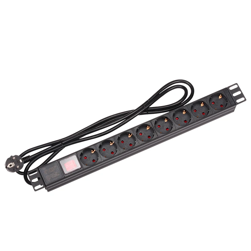 Розетка PDU 1U с 8 евровилками 16 А 220 250 В удлинителем 2 м|eu socket plug|power extension eusocket wall |