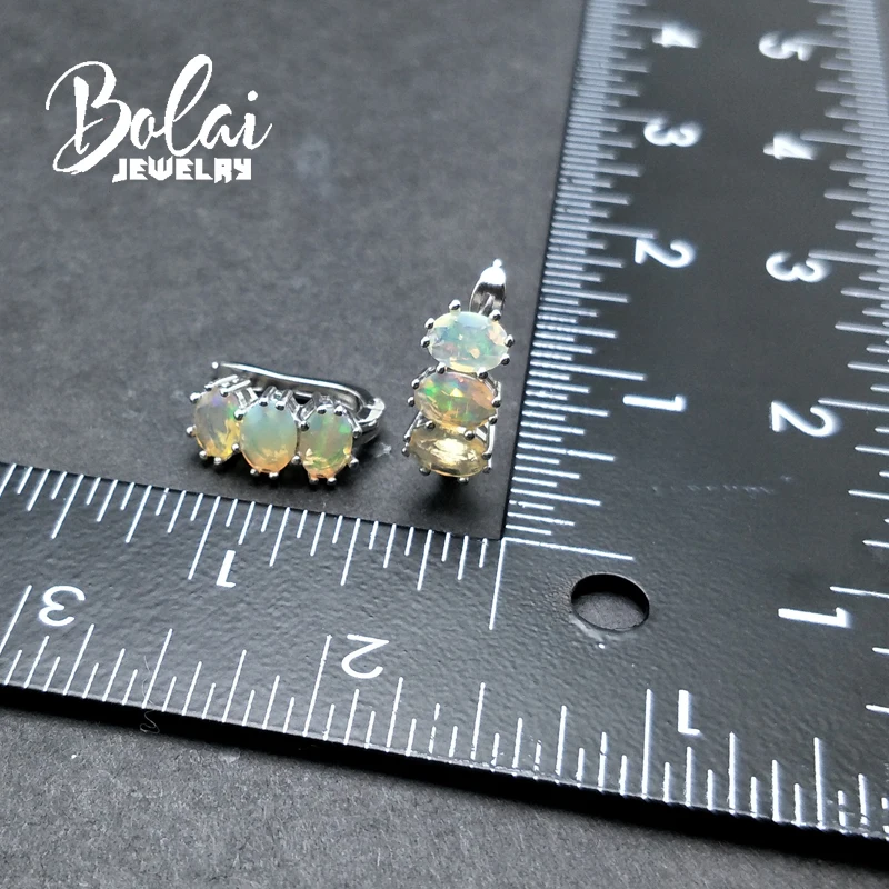 Bolaijewelry натуральный мультиколор опал Овальный 5*7 мм драгоценный камень застежка