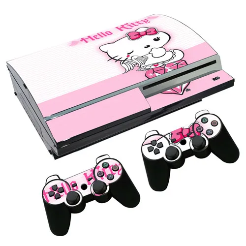 0236 Hello kitty наклейка для PS3 Fat playstation 3 консоль и контроллеры для PS3 Skins Наклейка виниловая пленка - Цвет: 0236