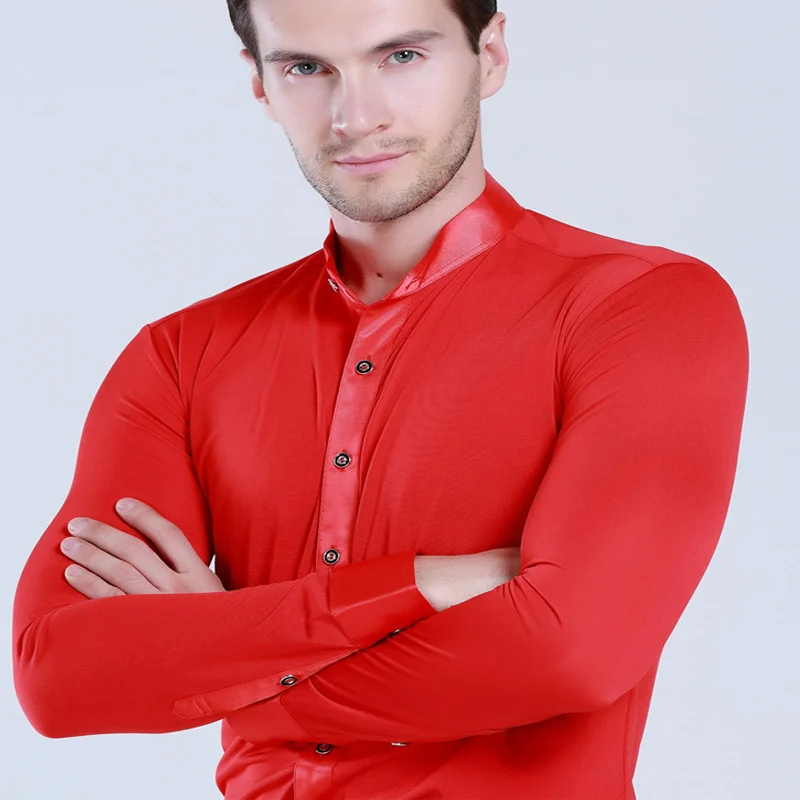Мужская рубашка для латинских танцев мужские бальные рубашки мальчиков