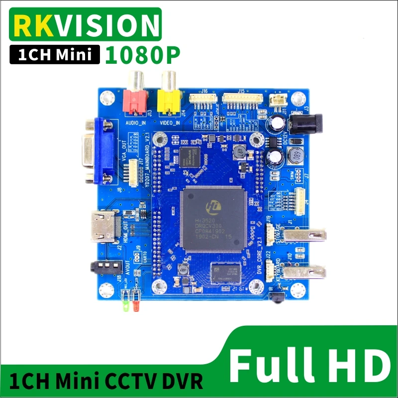

1ch mini HD real-time video recorder board AHD1080P DVR CCTV underground pipeline detection OSD character overlay scheme