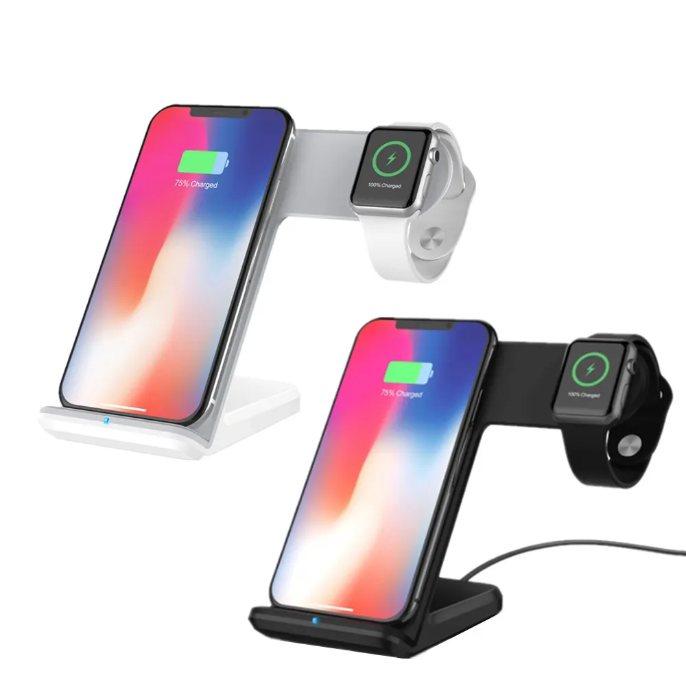 2 в 1 быстрой зарядки Qi Беспроводной Зарядное устройство для Apple watch 3 iPhone XS Max XR X 8 Plus