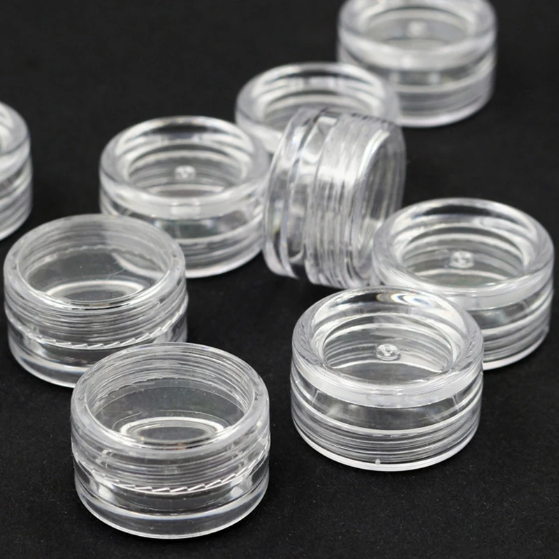 500Pcs 3g Cosmetic Empty Jar Pot Eyeshadow Makeup Face Cream Container Plastic Bottle For Creams Skin Care Nail Art Tools BOT07