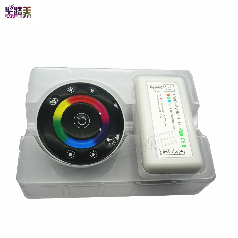 1 шт. светодиодный сенсорный круглый RGB контроллер DC12V DC24V 18A 7 ключей RF пульт