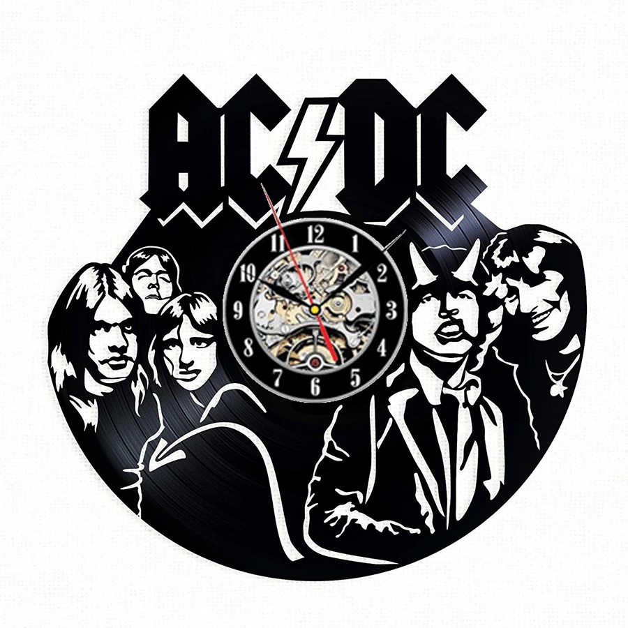 AC DC Виниловая пластинка настенные часы современный дизайн Музыка рок группа винтажные виниловые CD часы настенные часы домашний декор подарки для фанатов