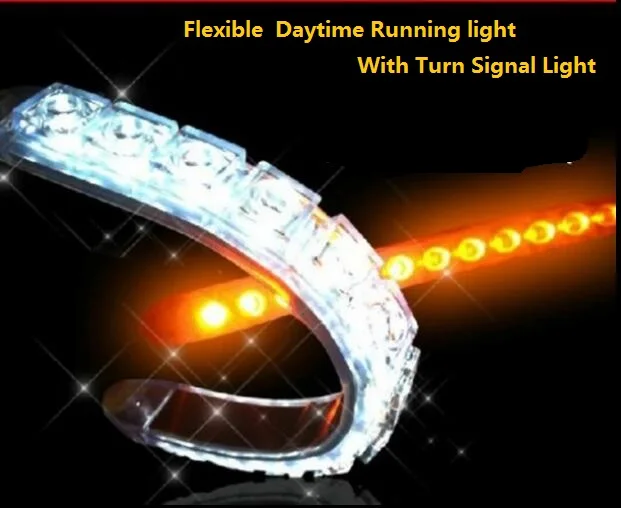 

2x 6 LED 9LED 10LED 12LED 14LED COB DRL Fog Lights Flexible Silicone Daytime Running Lights Waterproof with Turn Light function