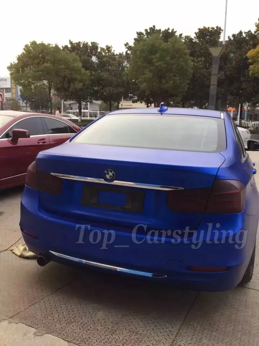 Новый хром матовый синий полимерный ПВХ виниловые автомобильные наклейки с