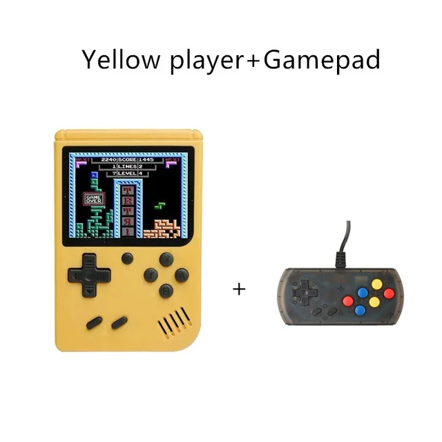 Yellow add gamepad Ретро Портативный мини портативная игровая консоль может Применение геймпад Управление 3 дюймов Цвет ЖК-дисплей детская Цвет игровой плеер встроенный 168 видео игры - Цвет: Yellow add gamepad