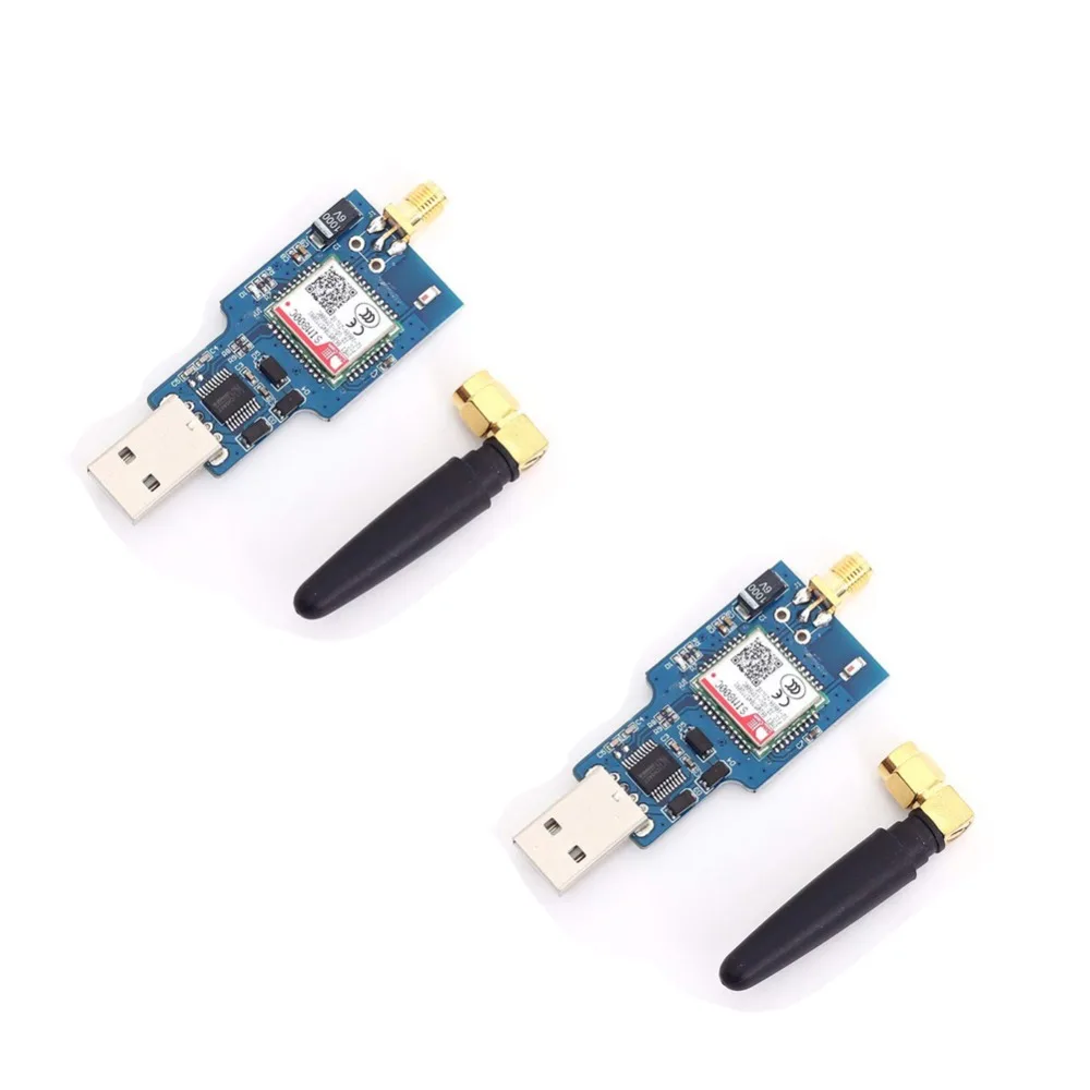 Плата модуля SIM800C USB GSM серийная GPRS с черной антенной чип CH340T встроенная антенна