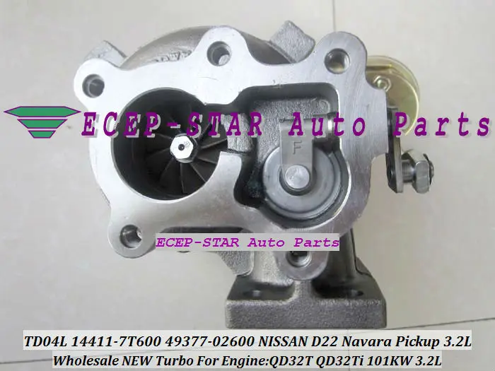 Новый турбокомпрессор TD04L GP14411 7T600 14411 49377 02600 для NISSAN D22 Navara Pickup 3.2L QD32T QD32Ti|turbocharger