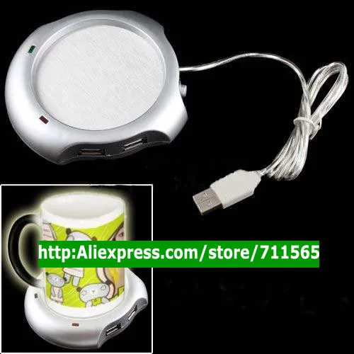 Best Gift! 40pcs/lot New 4 Port USB Hub Tea Coffee Beverage Electric Cup Mug Warmer Heater Pad for PC Laptop Free Shipping | Компьютеры и