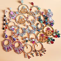 juran ins 2021 new arrivals tassel earrings for women crystal flower drop earrings long fringed dangle earrings wedding jewelry
