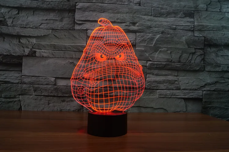 2017 Забавный мультяшный рисунок Груша Дизайн 3D USB светодиодный светильник крутая
