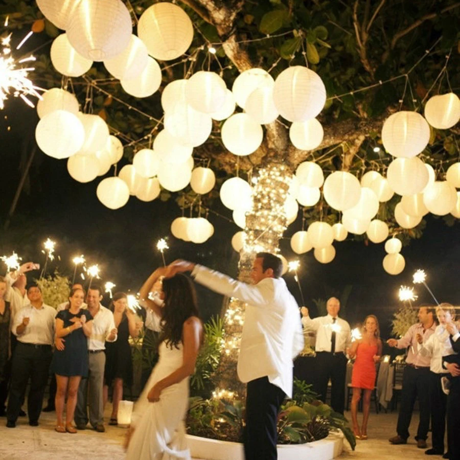 

10PC 4-6-8-10-12-14-16 Inch White Chinese Paper Lanterns Wedding Party Birthday Decoration Hanging Paper Ball Festival Supplies