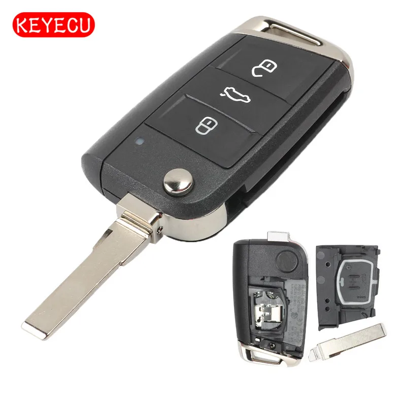Дистанционный ключ брелок Keyecu без ключа Go 434 МГц ID48 чип для Volkswagen MQB Golf VII MK7 Skoda Octavia