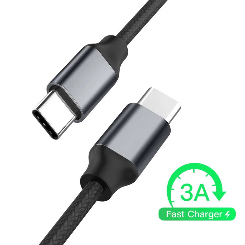 Jetjoy USB C к USB C type C кабель Male to Male 3A PD кабель для быстрой зарядки данных зарядный кабель нейлоновый плетеный провод PD 18 Вт Быстрая зарядка