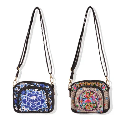 

New Fashion embroidery Women Shopping Small bags!Hot All-match Lady Shoulder&Handbags Nice Floral Embroidered Bohemian Carrier