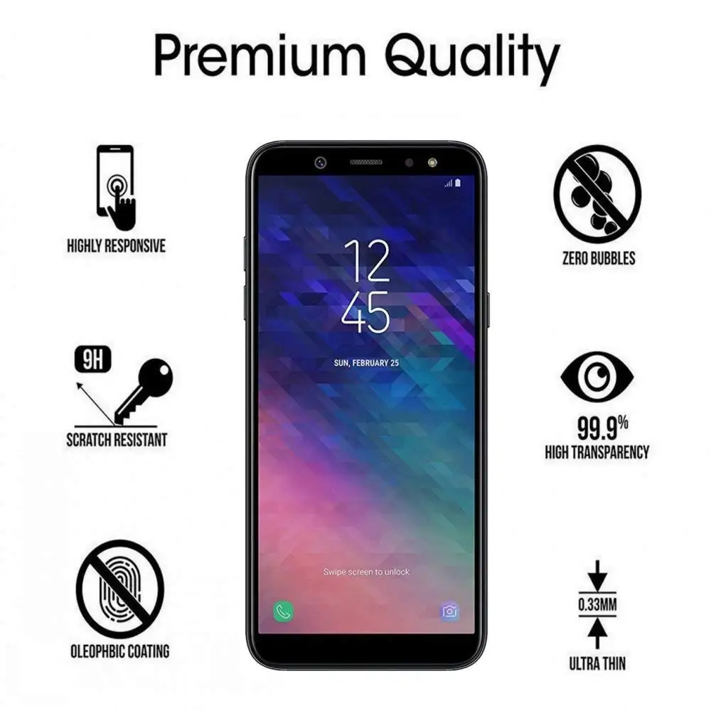 2.5D закаленное Стекло для samsung Galaxy A6 A600FN Экран протектор samsung Galaxy A6 A600 SM-A600F A6 плюс A605G