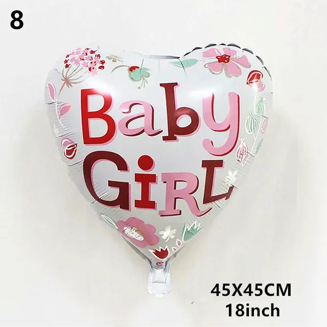8-Baby girl Детские украшения для душа фольга Воздушные шары его мальчик девочки для празднования первого дня рождения украшения Дети партии Свадебные украшения - Цвет: 8-Baby girl