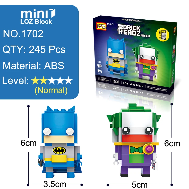 LOZ Бэтмен и Джокер супер герой 2in1 Мини Building Block кирпич головок фигурку игрушки