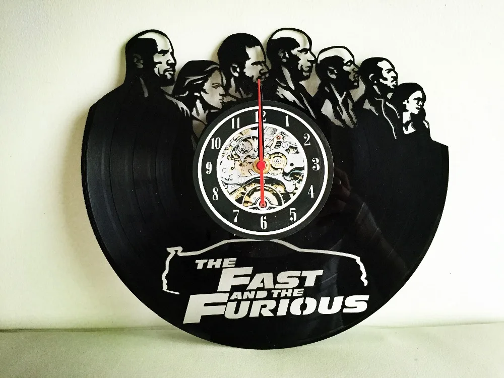Настенные часы The Fate of the Furious с виниловой пластиной настенное искусство домашний