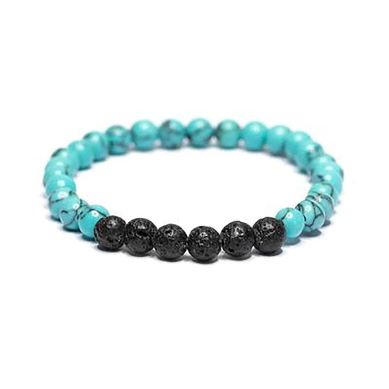 1pcs Volcanic Lava Stone Essential Oil Diffuser Bracelets Healing Balance Yoga Dalmatian Jasperstone Bracelet For Men Women | Украшения и