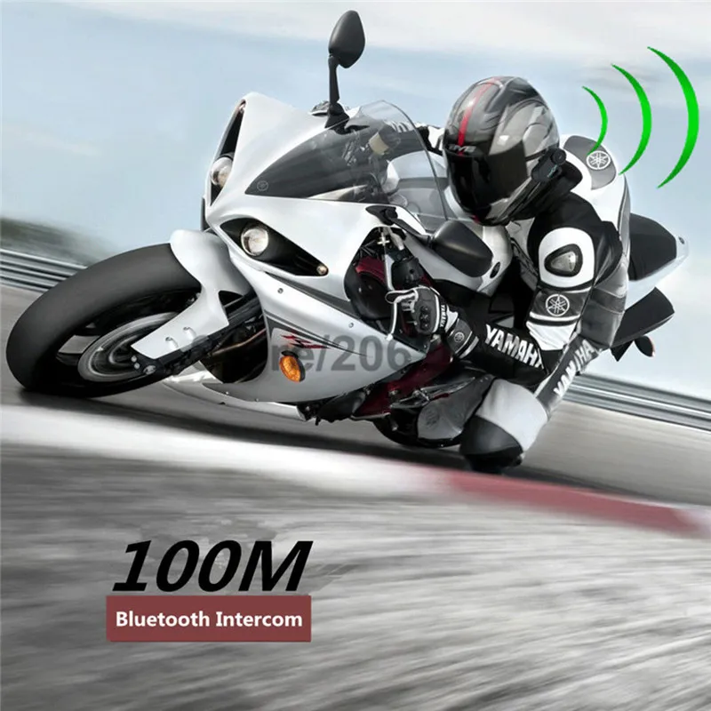 

New FDC 2PCS 100M Motorcycle Helmet Intercom Headset Wireless Bluetooth Waterproof Moto BT Interphone Handsfree Stereo Headphone