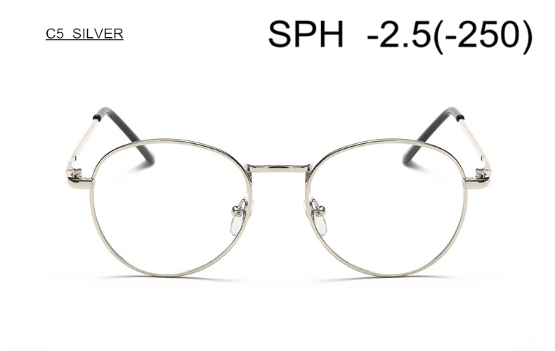C5 (-2.5) SUMONDY диоптрий SPH-1,0 до-4,0 очки для близорукости для мужчин и женщин металлическая оправа Очки для близоруких очки по рецепту UF18 - Цвет оправы: C5 (-2.5)