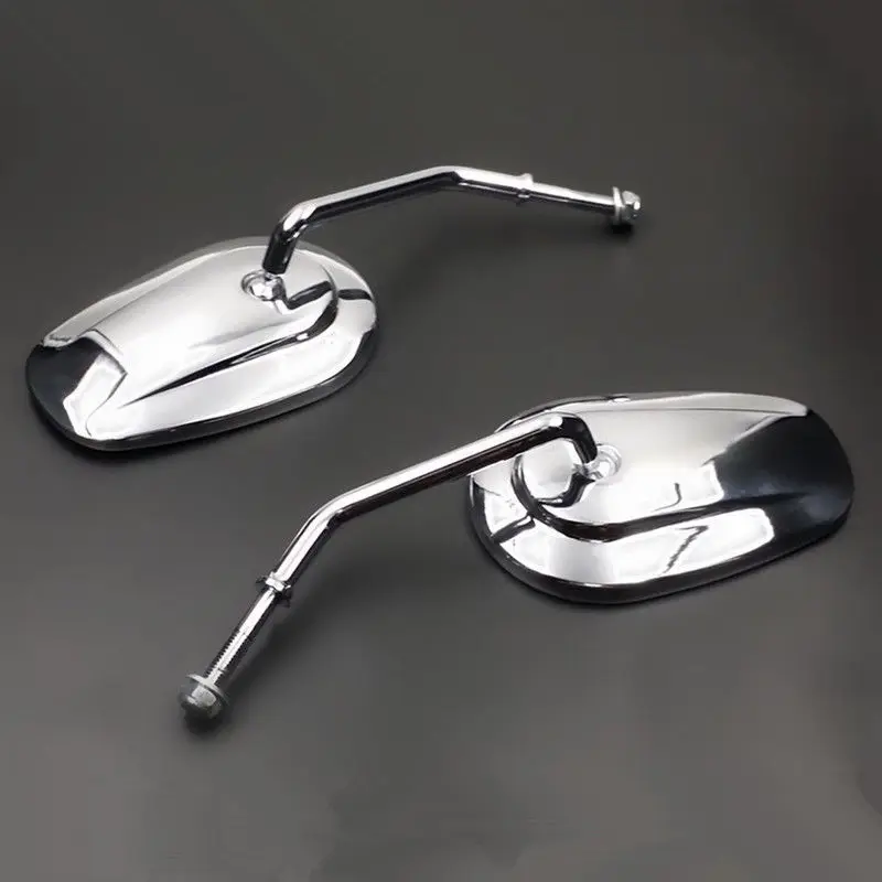 Мотоциклетные хромированные 8 мм овальные боковые зеркала заднего вида