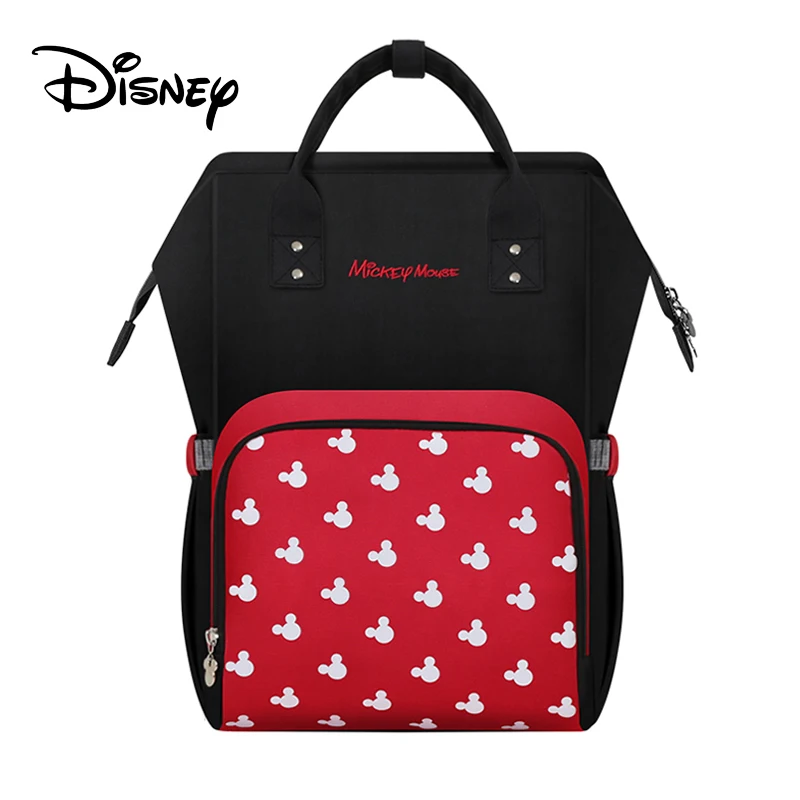 Сумка для подгузников disney, рюкзак для детской коляски, тканевые подгузники, Детские USB нагреватели для мамы, мультяшный Микки, дорожная сумка, большая емкость - Цвет: Wave Mickey