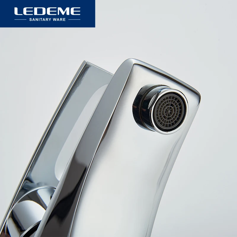 LEDEME Смеситель для умывальника латунь Цвет: хром L1070|tap mixer|basin faucetbathroom faucet |