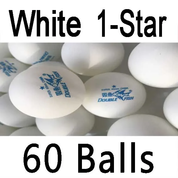 1 star white 60x Double Fish 1star 2star 3star 40mm training Table Tennis Balls - Цвет: 1 star white