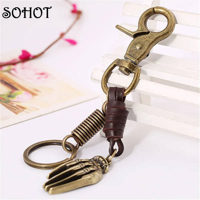 Цепочка для ключей из натуральной кожи в готическом стиле|chain ribbon|accessories bassaccessories