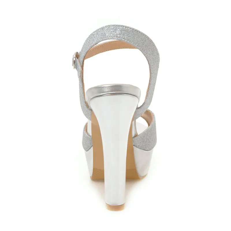 Женские свадебные босоножки Fanyuan золотистые/Серебристые на высоком каблуке с