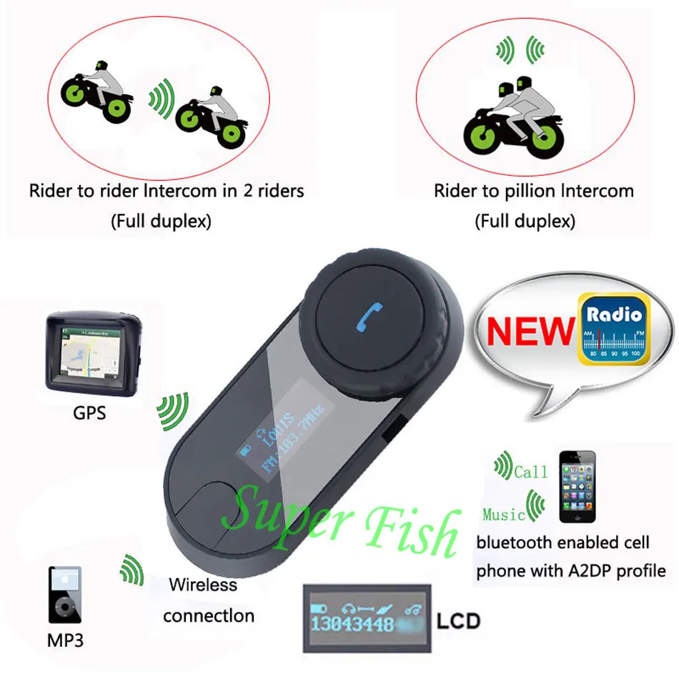FreedConn 2 шт. обновленный BT S2 Bluetooth мотоциклетный шлем домофон гарнитура динамик с ЖК