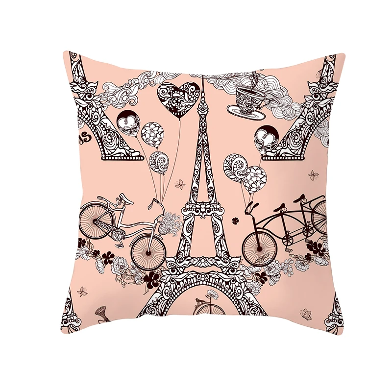 H02 mling 1PC Notre Dame De Paris Art Printed Church Gothic Building Polyester Decorative Pillowcases Pillow Cover Pillow Case - Цвет: H02