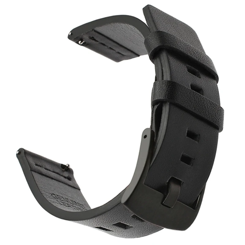 Ремешок из натуральной кожи для Xiaomi Huami Amazfit ремешок Bip Quick Release ticwatch2, moto 360 2nd часы ремешок 20 мм 22 мм - Цвет: black A