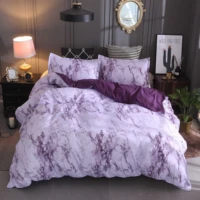 bedding set printed marble white purple duvet cover king queen size quilt cover brief linens bed comforter cover 3pcs