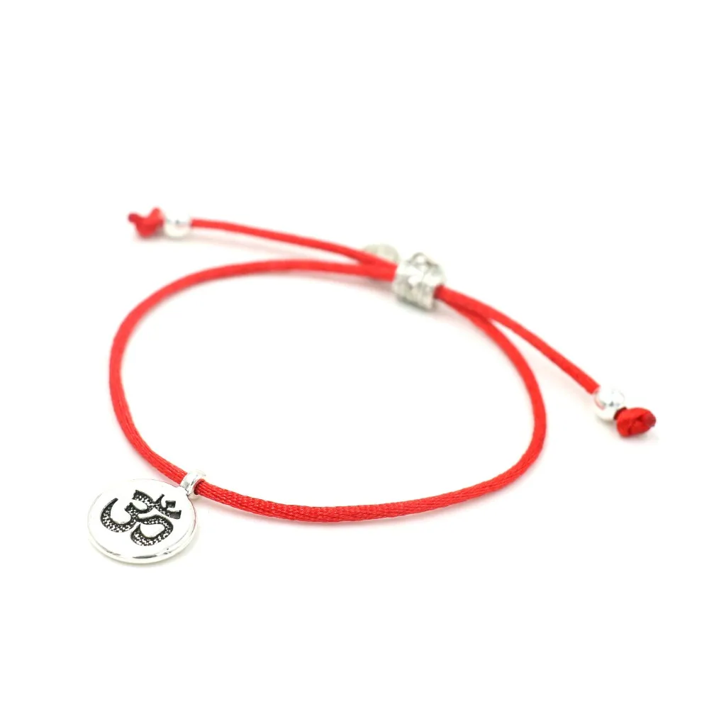 3 Набора женского очарования Браслет Микс Om Buddha Lotus Rope Braided Lovers Lucky Красная нить Браслеты Стринг Регулируемая Ювелирные изделия.